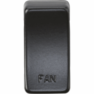 Grid Wiring Accessories - Knightsbridge Matt Black Switch cover marked FAN (GDFANMB)