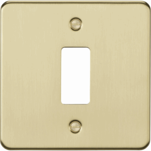 Grid Wiring Accessories - Knightsbridge Brushed Brass 1G grid faceplate (GDFP001BB)