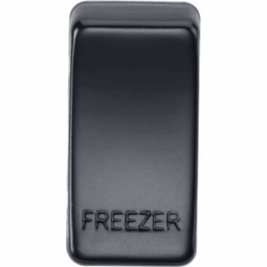 Grid Wiring Accessories - Knightsbridge Matt Black Switch cover marked FREEZER (GDFREEZERMB)