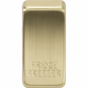 Grid Wiring Accessories - Knightsbridge Brushed Brass Switch cover marked FRIDGE FREEZER (GDFRIDBB)