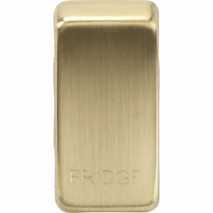 Grid Wiring Accessories - Knightsbridge Brushed Brass Switch cover marked FRIDGE (GDFRIDGEBB)