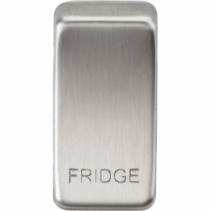 Grid Wiring Accessories - Knightsbridge Brushed Chrome Switch cover marked FRIDGE (GDFRIDGEBC)