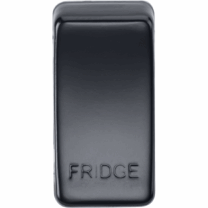 Grid Wiring Accessories - Knightsbridge Matt Black Switch cover marked FRIDGE (GDFRIDGEMB)
