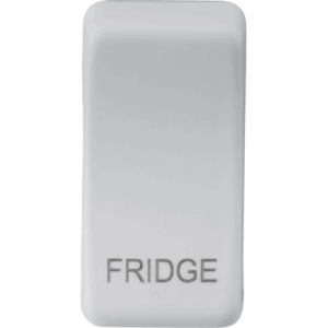Grid Wiring Accessories - Knightsbridge Matt White Switch cover marked FRIDGE (GDFRIDGEMW)