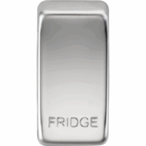 Grid Wiring Accessories - Knightsbridge Polished Chrome Switch cover marked FRIDGE (GDFRIDGEPC)