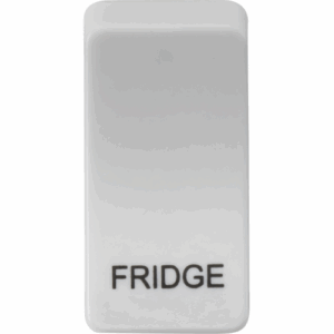 Grid Wiring Accessories - Knightsbridge White Switch cover marked FRIDGE (GDFRIDGEU)