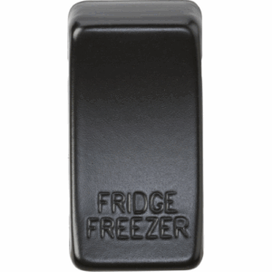 Grid Wiring Accessories - Knightsbridge Matt Black Switch cover marked FRIDGE FREEZER (GDFRIDMB)