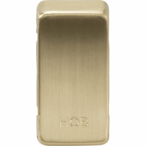 Grid Wiring Accessories - Knightsbridge Brushed Brass Switch cover marked HOB (GDHOBBB)