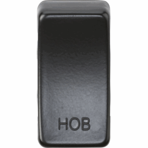 Grid Wiring Accessories - Knightsbridge Matt Black Switch cover marked HOB (GDHOBMB)