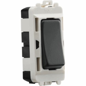 Grid Wiring Accessories - Knightsbridge Anthracite 20AX 2 way SP grid module (GDM001AT)