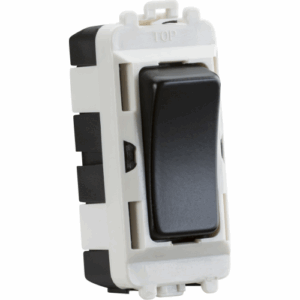 Grid Wiring Accessories - Knightsbridge Matt Black 20AX DP grid module (GDM002MB)