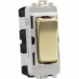 Grid Wiring Accessories - Knightsbridge Brushed Brass 20AX DP grid module with LED indicator (GDM003BB)