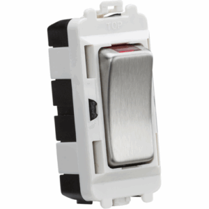 Grid Wiring Accessories - Knightsbridge Brushed Chrome 20AX DP module with LED indicator (GDM003BC)