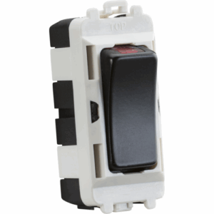Grid Wiring Accessories - Knightsbridge Matt Black 20AX DP module with LED indicator (GDM003MB)