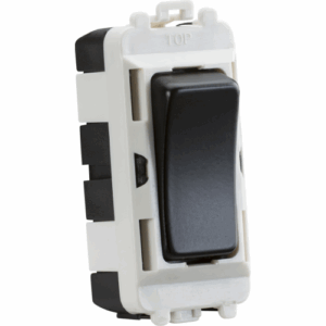 Grid Wiring Accessories - Knightsbridge Matt Black 20AX 2-way grid module (centre off) (GDM004MB)