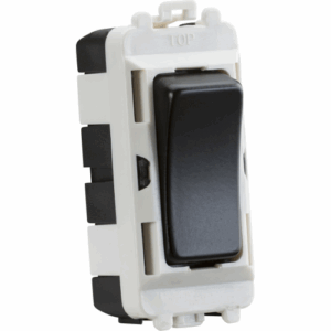 Grid Wiring Accessories - Knightsbridge Matt Black 20AX intermediate grid module (GDM005MB)