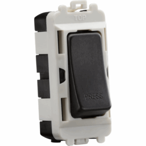 Grid Wiring Accessories - Knightsbridge Smoked Bronze 20AX 2 way retractive SP module (marked PRESS) (GDM006SB)