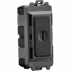 Grid Wiring Accessories - Knightsbridge Anthracite 20AX DP key module (marked EMG LTG TEST) (GDM008AT)