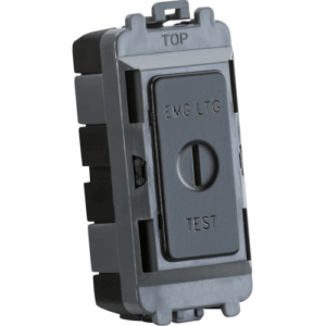 Grid Wiring Accessories - Knightsbridge Matt Black 20AX DP key module (marked EMG LTG TEST) (GDM008MB)