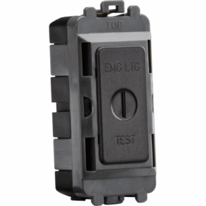 Grid Wiring Accessories - Knightsbridge Smoked Bronze 20AX DP key module (marked EMG LTG TEST) (GDM008SB)