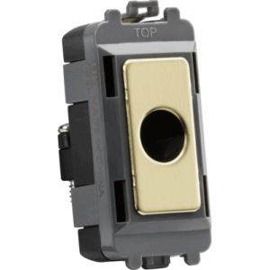 Grid Wiring Accessories - Knightsbridge Brushed Brass Flex outlet module (up to 10mm) (GDM012BB)