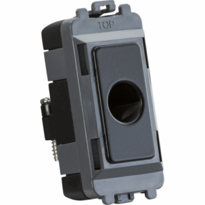 Grid Wiring Accessories - Knightsbridge Matt Black Flex outlet module (up to 10mm) (GDM012MB)
