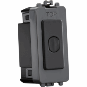 Grid Wiring Accessories - Knightsbridge Anthracite 1G 1-way 10-200W (10-100W LED) trailing edge dimmer (Press Type) (GDM014AT)