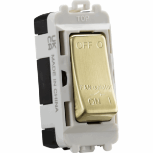 Grid Wiring Accessories - Knightsbridge Brushed Brass 10A Fan Isolator Module (GDM020BB)