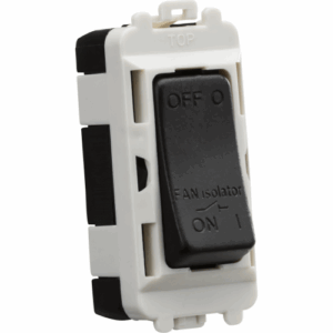 Grid Wiring Accessories - Knightsbridge Matt Black 10A Fan Isolator Module (GDM020MB)