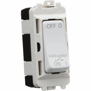 Grid Wiring Accessories - Knightsbridge Matt White 10A Fan Isolator Module (GDM020MW)