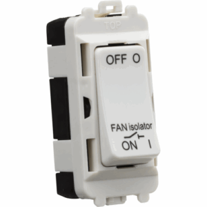 Grid Wiring Accessories - Knightsbridge White 10A Fan Isolator Module (GDM020U)