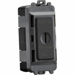 Grid Wiring Accessories - Knightsbridge Anthracite 10A Fan Isolator Key Switch Module (GDM021AT)