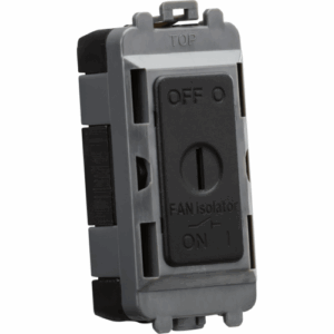 Grid Wiring Accessories - Knightsbridge Matt Black 10A Fan Isolator Key Switch Module (GDM021MB)