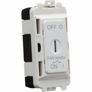 Grid Wiring Accessories - Knightsbridge Matt White 10A Fan Isolator Key Switch Module (GDM021MW)