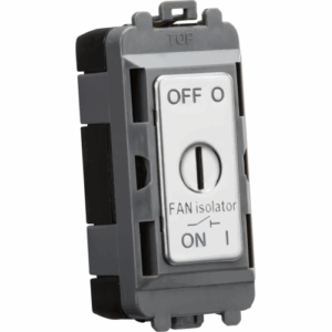 Grid Wiring Accessories - Knightsbridge Polished Chrome 10A Fan Isolator Key Switch Module (GDM021PC)