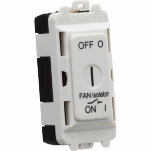 Grid Wiring Accessories - Knightsbridge White 10A Fan Isolator Key Switch Module (GDM021U)