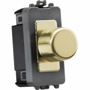 Grid Wiring Accessories - Knightsbridge Brushed Brass 6A 1G 2-way Dummy Dimmer Module (GDM022BB)