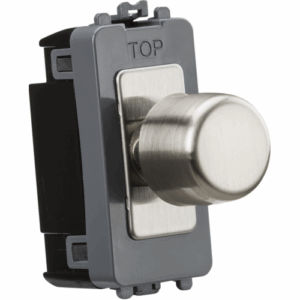 Grid Wiring Accessories - Knightsbridge Brushed Chrome 6A 1G 2-way Dummy Dimmer Module (GDM022BC)