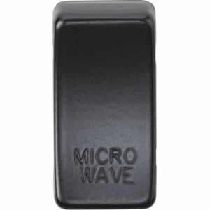 Grid Wiring Accessories - Knightsbridge Matt Black Switch cover marked MICROWAVE (GDMICROMB)