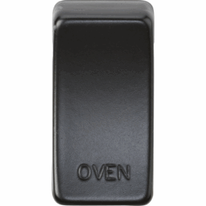 Grid Wiring Accessories - Knightsbridge Matt Black Switch cover marked OVEN (GDOVENMB)