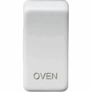 Grid Wiring Accessories - Knightsbridge Matt White Switch cover marked OVEN (GDOVENMW)