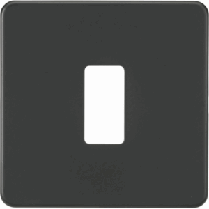 Grid Wiring Accessories - Knightsbridge Anthracite Screwless 1G grid faceplate (GDSF001AT)