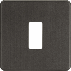 Grid Wiring Accessories - Knightsbridge Smoked Bronze Screwless 1G grid faceplate (GDSF001SB)