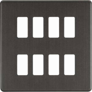 Grid Wiring Accessories - Knightsbridge Smoked Bronze Screwless 8G grid faceplate (GDSF008SB)