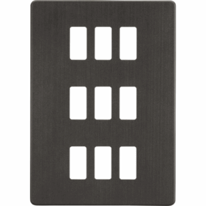 Grid Wiring Accessories - Knightsbridge Smoked Bronze Screwless 9G grid faceplate (GDSF009SB)