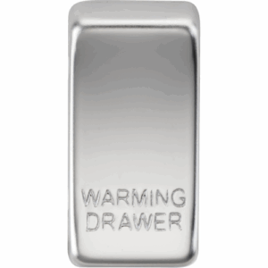 Grid Wiring Accessories - Knightsbridge Polished Chrome Switch cover marked WARMING DRAWER (GDWARMPC)