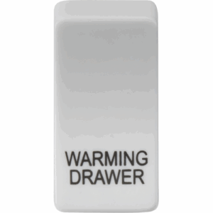Grid Wiring Accessories - Knightsbridge White Switch cover marked WARMING DRAWER (GDWARMU)