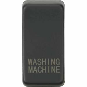 Grid Wiring Accessories - Knightsbridge Anthracite Switch cover marked WASHING MACHINE (GDWASHAT)