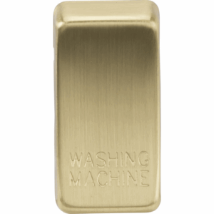 Grid Wiring Accessories - Knightsbridge Brushed Brass Switch cover marked WASHING MACHINE (GDWASHBB)