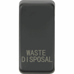 Grid Wiring Accessories - Knightsbridge Anthracite Switch cover marked WASTE DISPOSAL (GDWASTEAT)